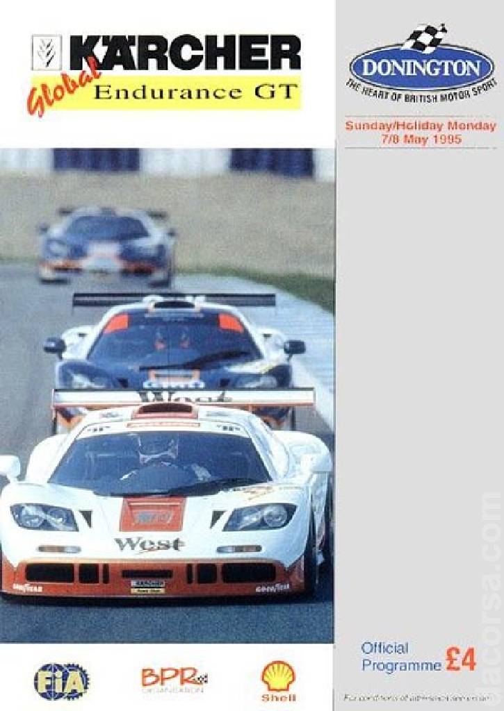 Poster of4 Hours of Donington 1995, BPR Global GT Series round 06, United Kingdom, 7 - 8 May 1995 Poster of 4 Hours of Donington 1995, BPR Global GT Series round 06, United Kingdom, 7 - 8 May 1995