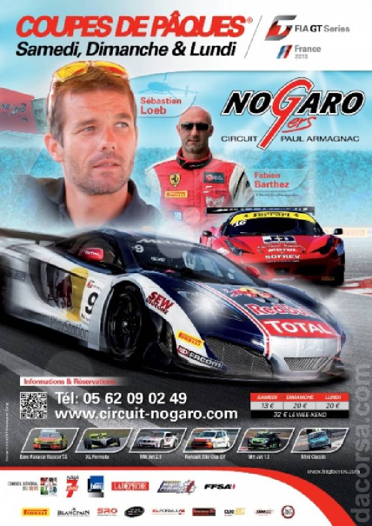 Poster ofCoupes de Paques 2013, FIA GT Championship round 01, France, 29 March - 1 April 2013 Poster of Coupes de Paques 2013, FIA GT Championship round 01, France, 29 March - 1 April 2013