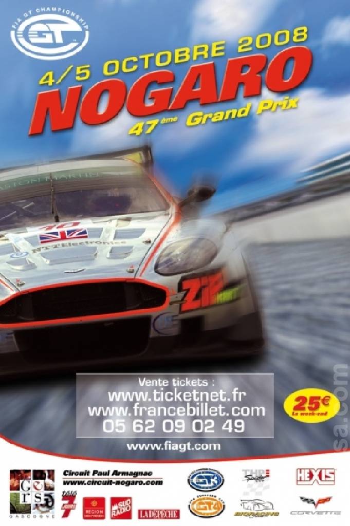 Poster ofFIA GT Championship Paul Armagnac 2008, France, 4 - 5 October 2008 Poster of FIA GT Championship Paul Armagnac 2008, France, 4 - 5 October 2008