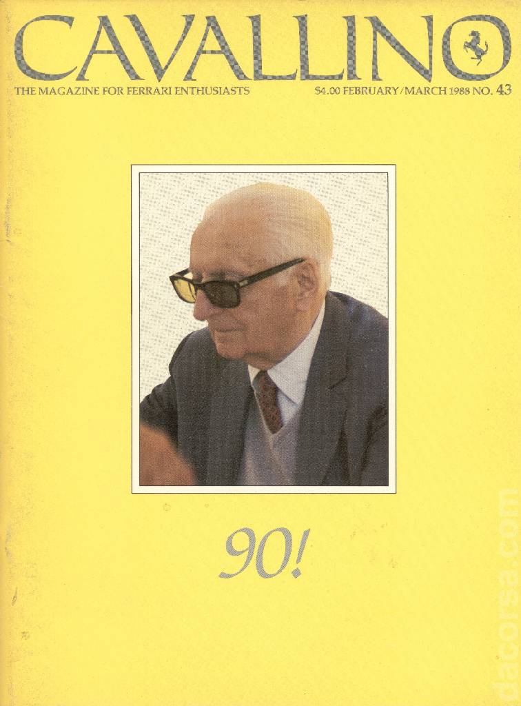 Cavallino Magazine issue 43 contains twenty articles in american english on 56 pages bound softcover for February / March 1988. Image for Cavallino Magazine issue 43