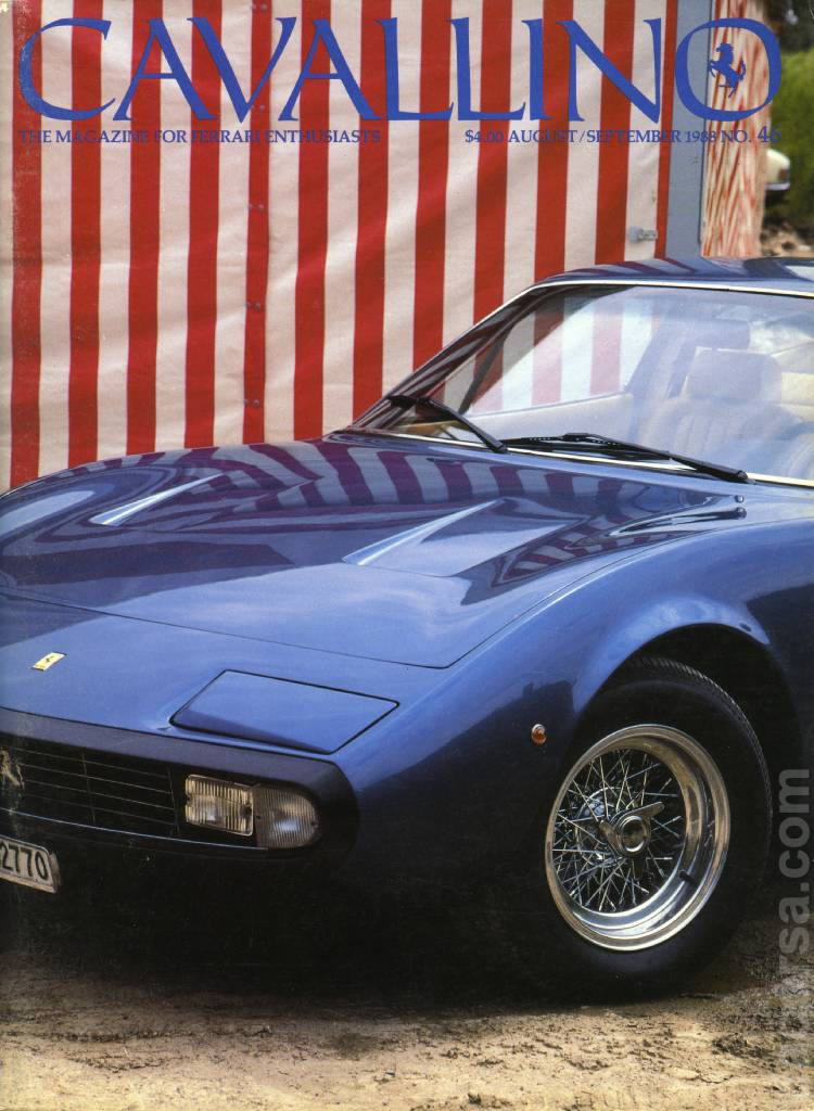 Cavallino Magazine issue 46 contains twenty two articles in american english on 64 pages bound softcover for August / September 1988. Image for Cavallino Magazine issue 46