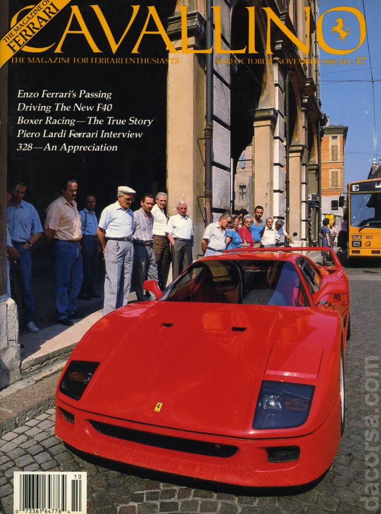 Cavallino Magazine issue 47 contains seventeen articles in american english on 56 pages bound softcover for October / November 1988. Image for Cavallino Magazine issue 47