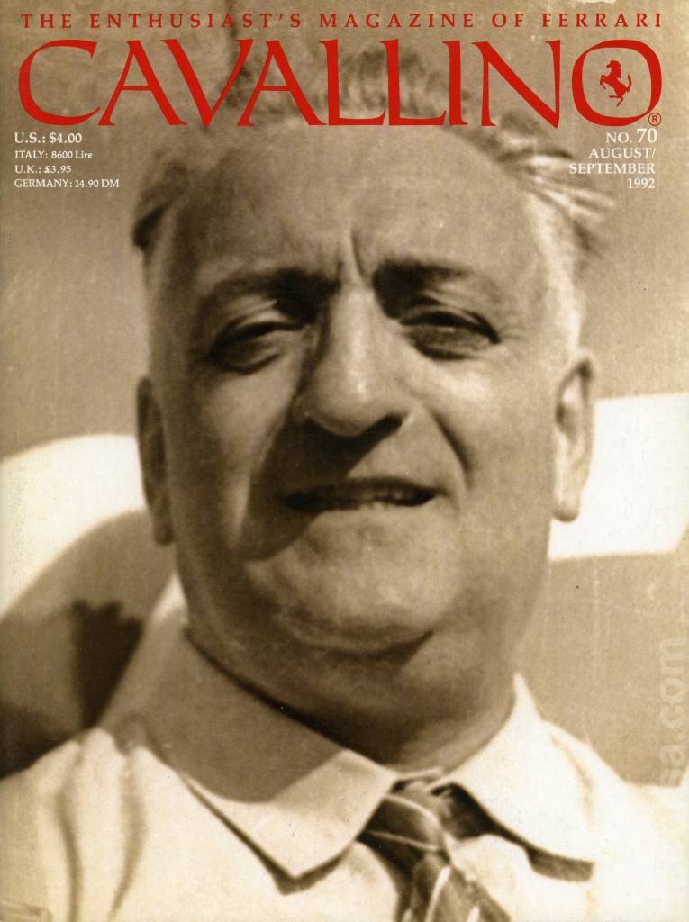 Cavallino Magazine issue 70 contains twenty articles in american english on 48 pages bound softcover for August / September 1992. Image for Cavallino Magazine issue 70