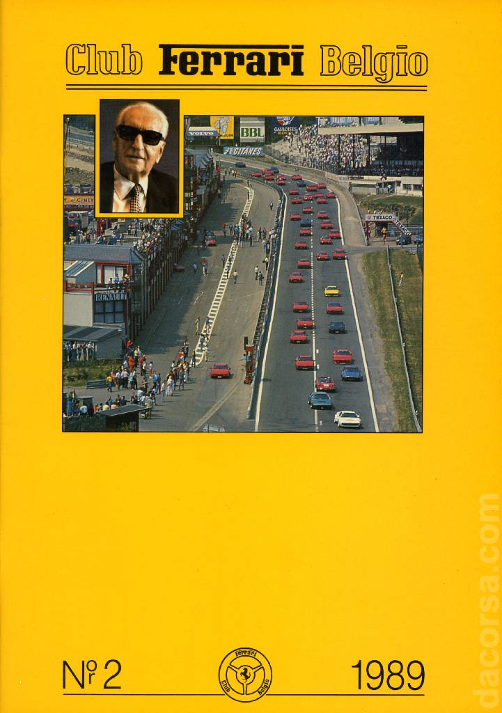 Club Ferrari Belgio issue 2 contains twenty three articles in french and dutch on 40 pages bound softcover for Club Ferrari Belgio (1989). Image for Club Ferrari Belgio issue 2