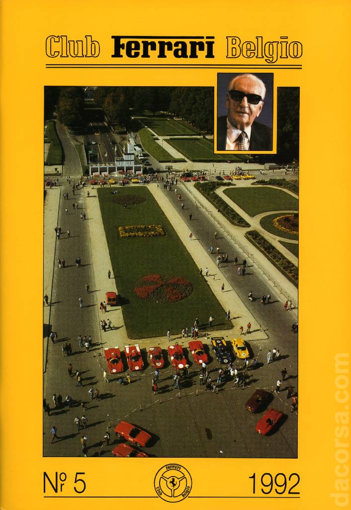 Club Ferrari Belgio issue 5 contains twenty five articles in french and dutch on 66 pages bound softcover for Club Ferrari Belgio (1992). Image for Club Ferrari Belgio issue 5