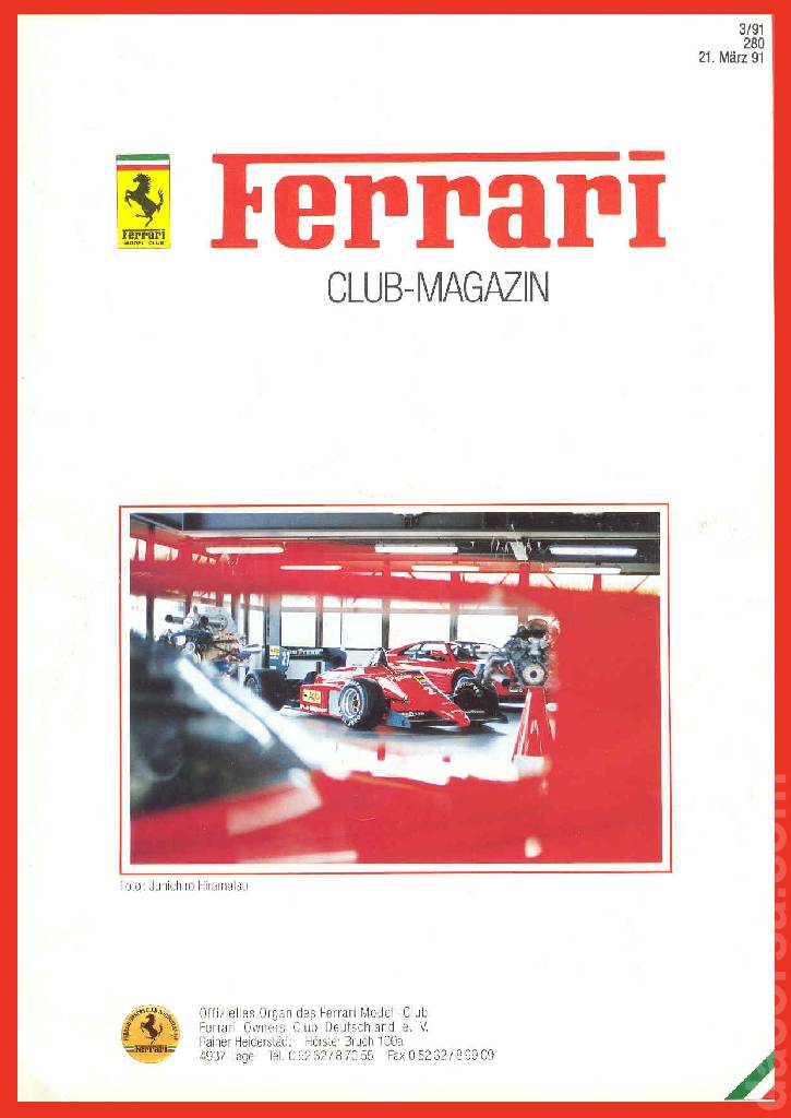 Ferrari Model Club issue 280 in german bound softcover for 21. Marz 91 (1991). Image for Ferrari Model Club issue 280