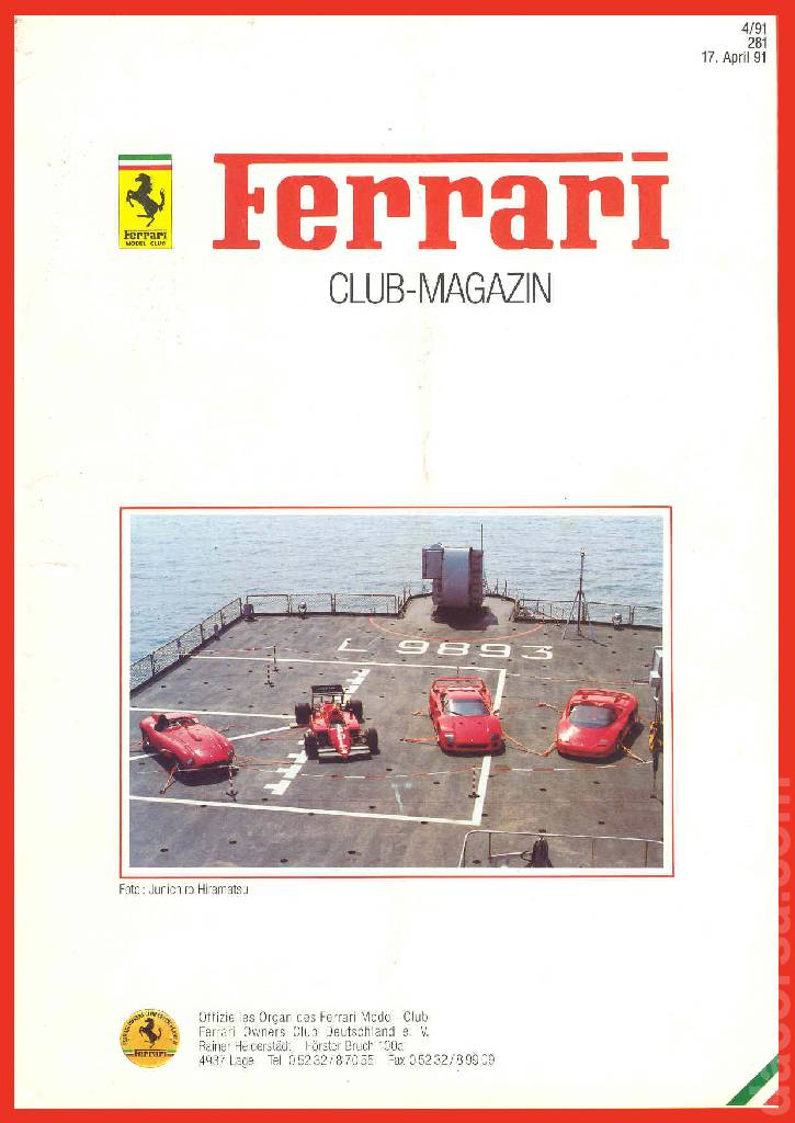 Ferrari Model Club issue 281 in german bound softcover for 17. April 91 (1991). Image for Ferrari Model Club issue 281