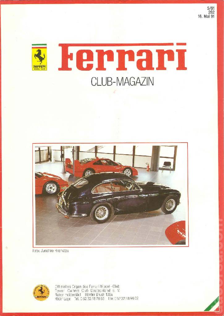 Ferrari Model Club issue 282 in german bound softcover for 16. Mai 91 (1991). Image for Ferrari Model Club issue 282