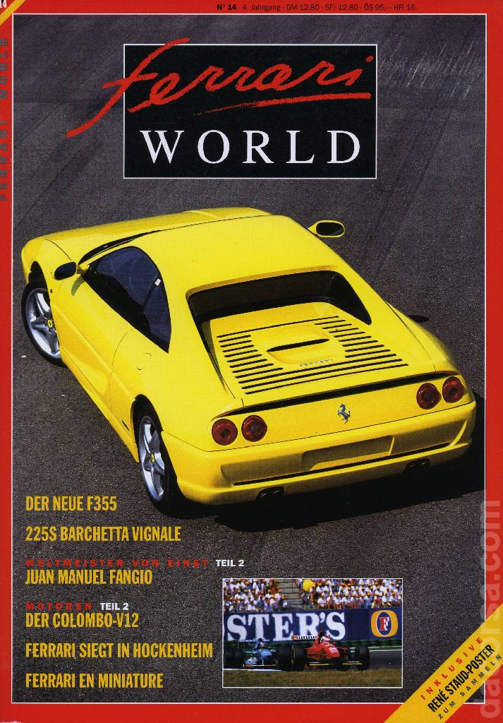 Ferrari World Deutschland issue 14 contains twenty one articles in german on 80 pages bound softcover for 4. Jahrgang (1994). Image for Ferrari World Deutschland issue 14