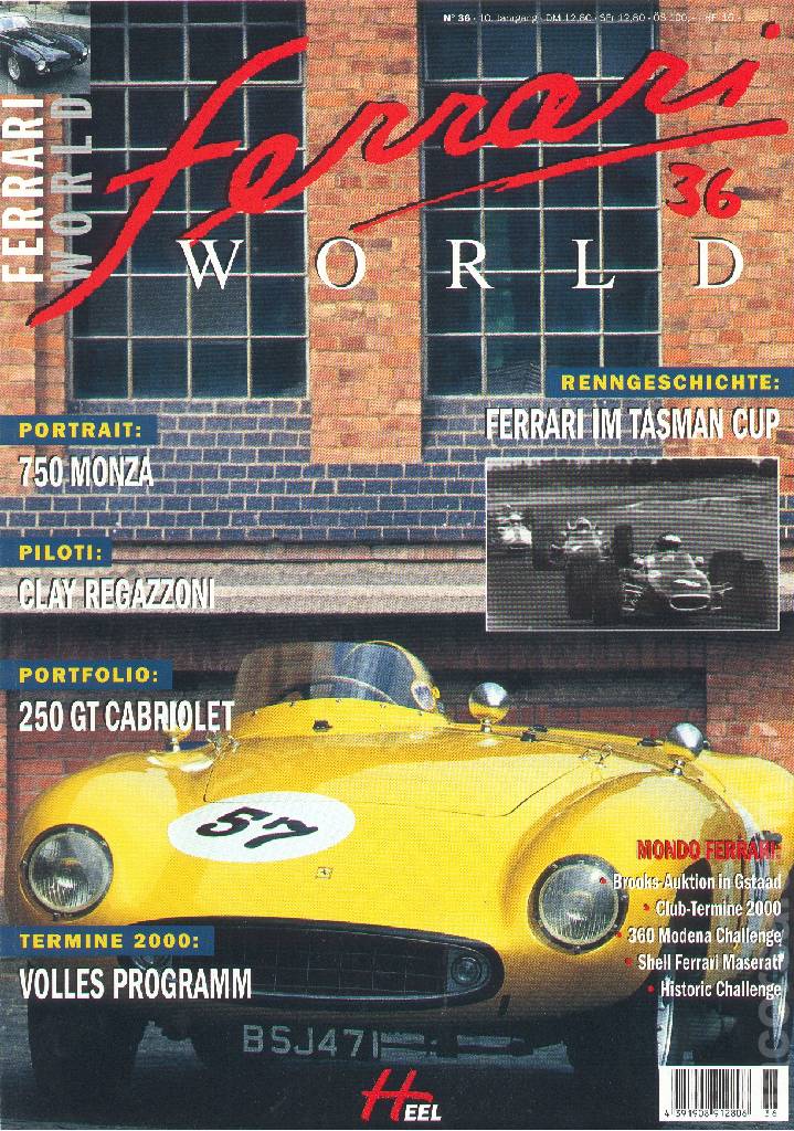 Ferrari World Deutschland issue 36 contains twenty articles in german on 80 pages bound softcover for 10. Jahrgang (2000). Image for Ferrari World Deutschland issue 36