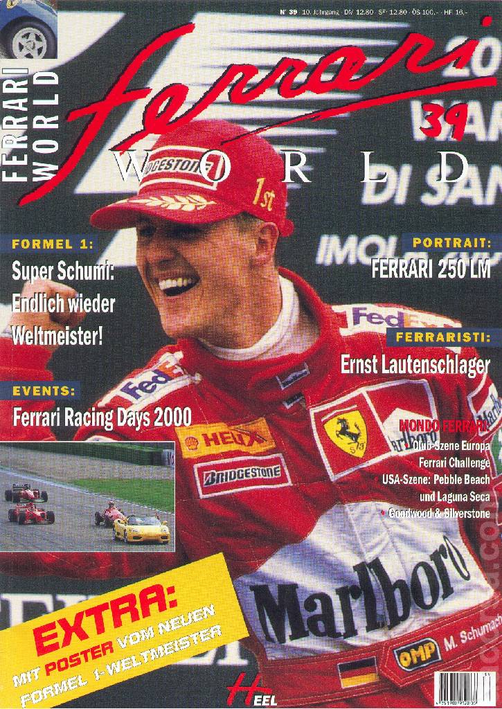 Ferrari World Deutschland issue 39 contains twenty seven articles in german on 80 pages bound softcover for 10. Jahrgang (2000). Image for Ferrari World Deutschland issue 39