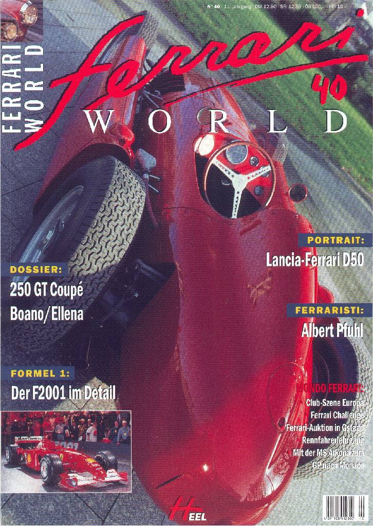 Ferrari World Deutschland issue 40 contains thirty articles in german on 80 pages bound softcover for 11. Jahrgang (2001). Image for Ferrari World Deutschland issue 40
