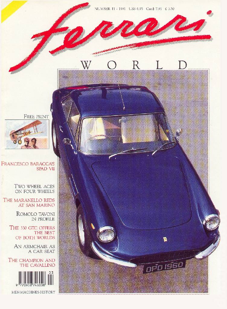 Ferrari World issue 11 contains twenty articles in english on 80 pages bound softcover for March / April 1991. Image for Ferrari World issue 11