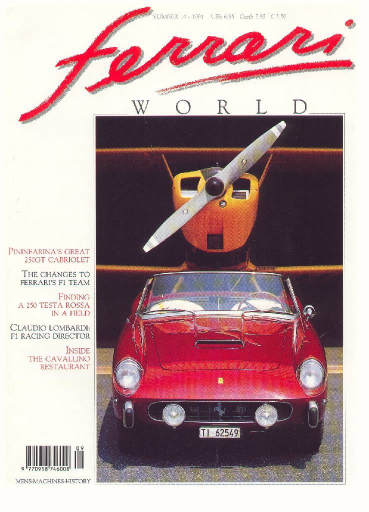Ferrari World issue 14 contains nineteen articles in english on 80 pages bound softcover for September / October 1991. Image for Ferrari World issue 14