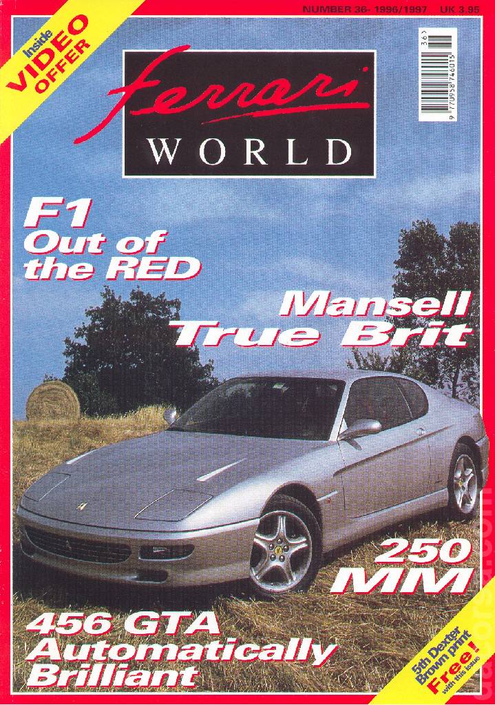 Ferrari World issue 36 contains nineteen articles in english on 72 pages bound softcover for December 1996 / January 1997. Image for Ferrari World issue 36