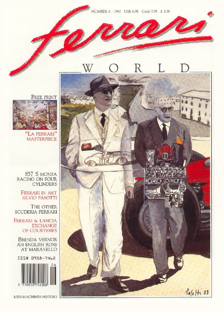 Ferrari World issue 6 contains twenty one articles in english on 88 pages bound softcover for May / June 1990. Image for Ferrari World issue 6