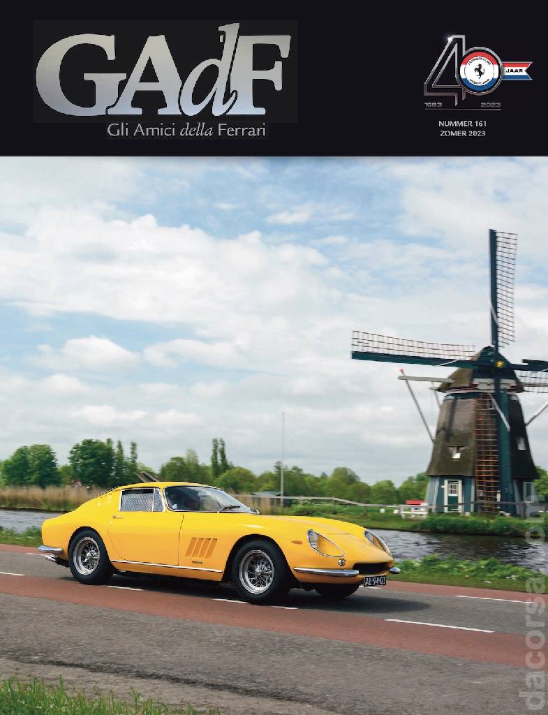 Gli Amici della Ferrari issue 161 contains fifteen articles in dutch on 86 pages bound softcover for Zomer 2023. Image for Gli Amici della Ferrari issue 161