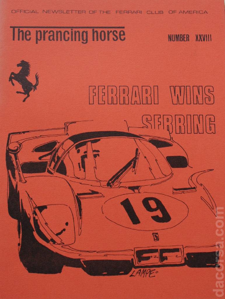 Prancing Horse issue 28 contains five articles in american english for no. XXVIII - Spring 1970. Image for Prancing Horse issue 28
