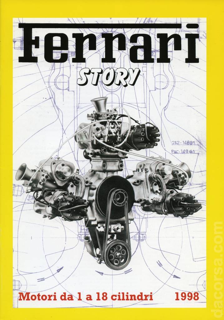 Ferrari Story (Motori de 1 a 18 cilindri) issue 1998 in italian and english on 31 pages bound softcover. Image for Ferrari Story (Motori de 1 a 18 cilindri) issue 1998