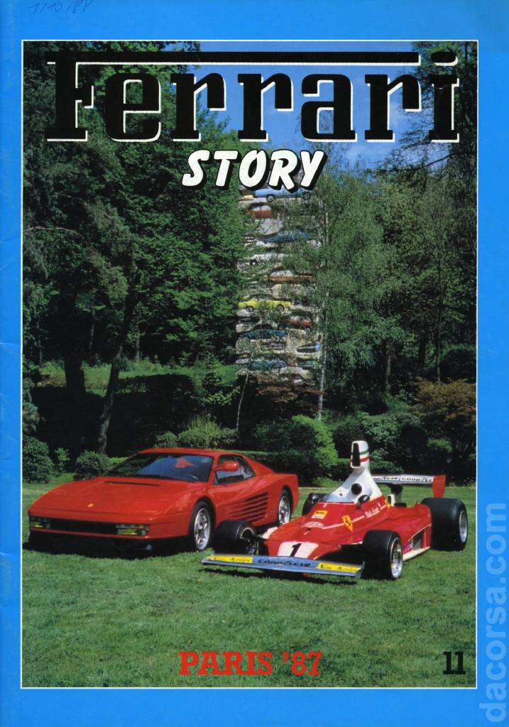 Ferrari Story (Paris ‘87) issue 11 in italian and english on 31 pages bound softcover. Image for Ferrari Story (Paris '87) issue 11